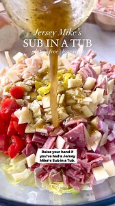 Jersey Mike’s Sub in a Tub Copycat Recipe ⭐️ https://therealfooddietitians.com/sub-in-a-tub/ This chopped salad is based on a favorite I like to order from Jersey Mike's. It's delicious eaten as a salad, for a gluten free and low carb option. But you can also stuff it into a soft Italian roll to make a heartier sandwich version. Both are absolutely delicious! | The Real Food Dietitians