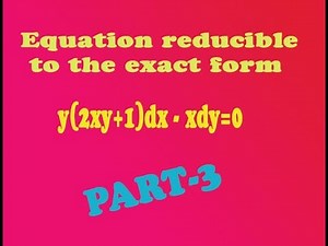 VTU Engineering Maths 1 not exact equation type 1 example (PART- 3)