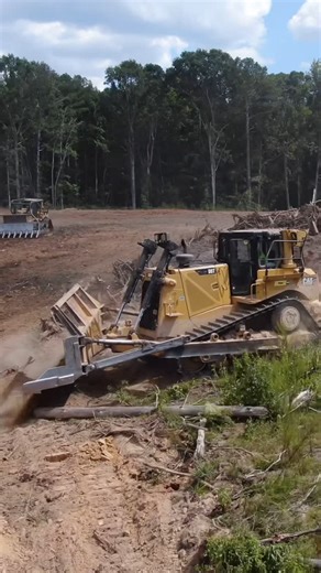 Big Iron on Instagram: "Precision Outdoors CAT D6 with a root rake and D8 with a KG blade clearing land for new agricultural land —"