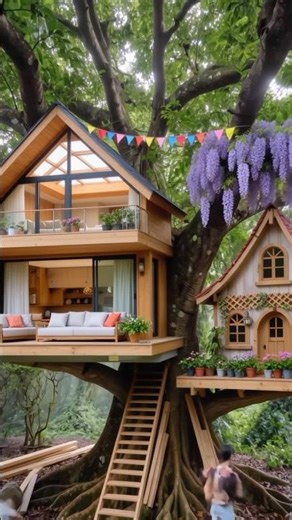 Build a tree house in the forest.森林中搭建樹屋 #ai #工程紀錄 #build #treehouse #forest