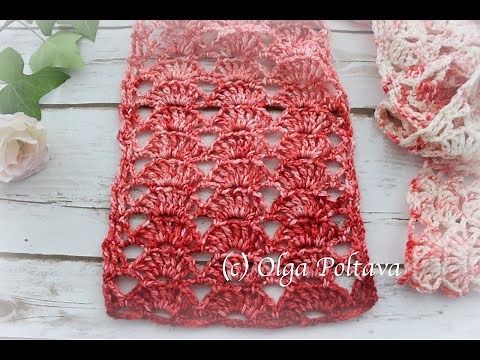 How to Crochet Lacy Scarf with Treble Stitches, Crochet Video Tutorial