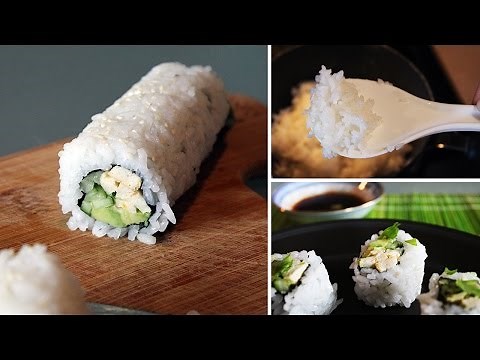 How to Make Vegan Sushi for BEGINNERS [Vegan California Rolls + uramaki technique]