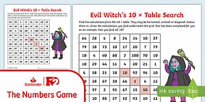 The Numbers Game: 10 Times Table Search [Mild]