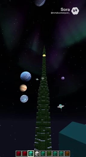 Миниатюрная ёлка в Minecraft