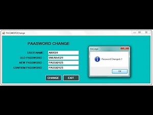 PASSWORD Change option to LOGIN Form in Dot Net