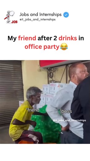 Jobs and Internships on Instagram: "My friend after 2 drinks in office party 😂 #corporatereels #corporatememe #office #officememe #manager"