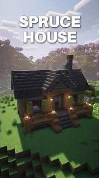 Minecraft Tutorial for a Spruce House 🏠