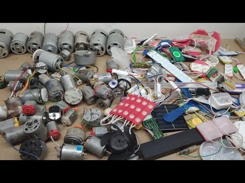 Finding electrical projects from scrap like LED lights and DC motors etc.