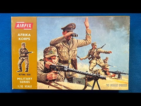 Airfix 1971 Afrika Korps Military Series 1/32 Scale Toy Soldiers Vintage Model Kit Review Unboxing