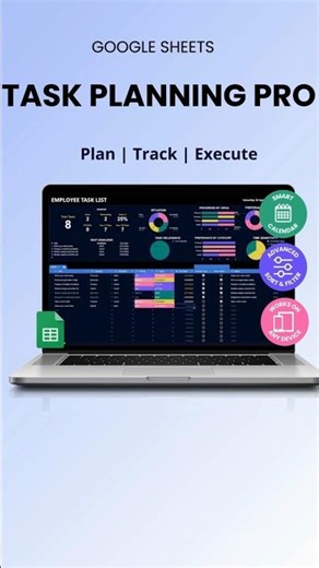 Task Planning Pro Google Sheet | Advanced Task Planning Tool #google