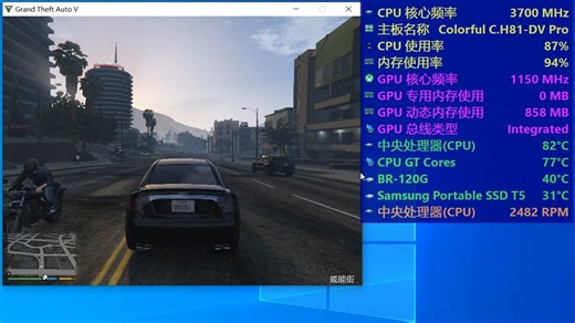 i3 4170 核显hd4400，玩gta5是什么体验？