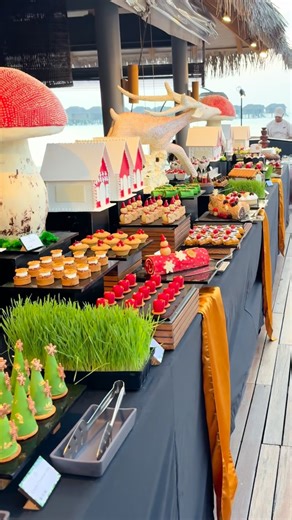 Avi Das on Instagram: "Christmas meets luxury An elegant dessert buffet, thoughtfully curated to reflect festive tradition, refined technique, and luxury hospitality in the Maldives. ✨ #chef #instagram #tranding #teamwork @chefasif.49 @chefdas_official"