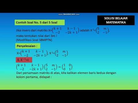 MATRIKS (Invers Matriks) Contoh Soal No.5 dari 5 Soal
