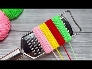 Super easy 4 Beautiful Woolen Yarn Flower making ideas with Kitchen Accessories | Easy Sewing Hack