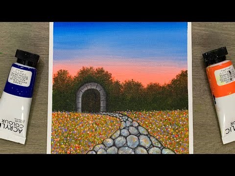 My Colorful Garden Painting Step By Step / Acrylic Painting for Beginners