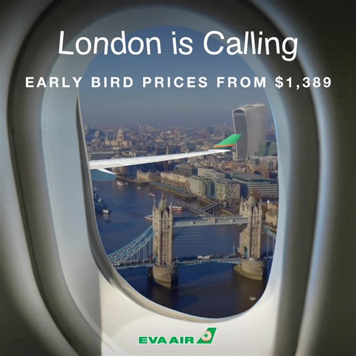 Escape to England with EVA Air! ✈️🇬🇧 With special return fares from $1,389, there's no time like the present to plan your next holiday ✨ Enjoy your exclusive all-in economy fares by booking flights to London now! | EVA Airways Corp. 長榮航空