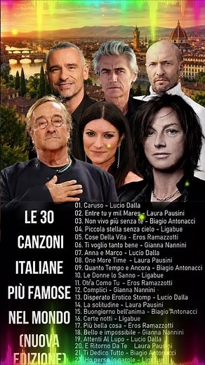 Musica Italiana anni 70 80 90 00 - Le 30 canzoni italiane più famose nel mondo