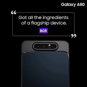 #GalaxyA80, the World’s 1st Rotating Triple Camera with 48 Megapixels and a 17.03cm(6.7”) FHD sAMOLED New Infinity Display, 3700mAh Super-Fast Charging Battery, On-screen fingerprint scanner and much more, is already making waves. Here’s what bgr.in has to say. Pre-book now: http://bit.ly/2K66dHC #BuiltfortheEraofLive | Samsung