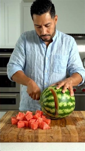 #a man cut watermelon