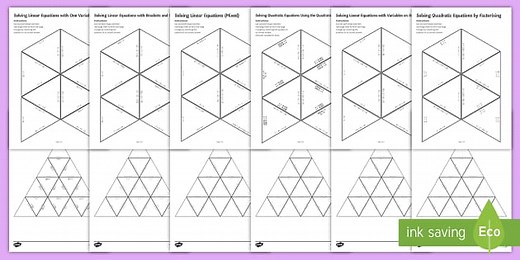 Solving Equations: Tarsia Triangular Dominoes Resource Pack