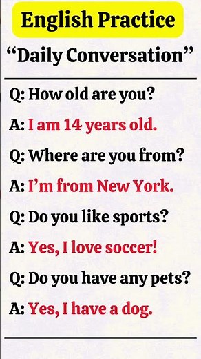 Basic English Conversation Practice | Daily Use