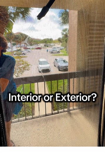 Interior Window cleaning or exterior? #clean #satisfying #windowcleaning