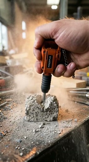Mini Jackhammer Breaking Concrete