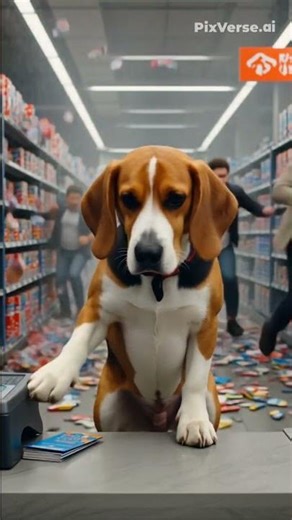 Dog scanning items, you wont believe what happens next! #ai #cute #aivideo #dog
