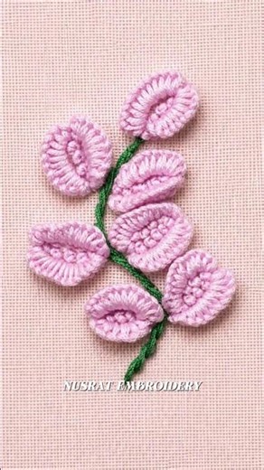 Amazing Flower Embroidery 🌸 || Quick & Easy Hand Stitch #Shorts#trending #youtubeshorts