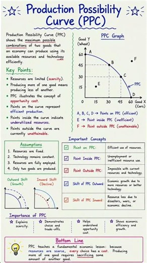 PPC curve in economics #ppc #ppccurve #micro #macro #economics #microeconomics #shorts #new