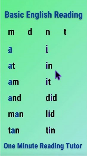 How to Read English -Sounds of Short A & I, D, M, N, and T #americanenglish #readingenglish #phonics