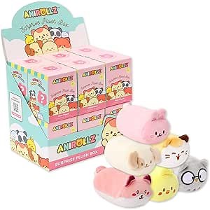 Anirollz Surprise Plush Box Original Series – 1 Random 4-Inch Mini Plush – Official Cute & Cuddly Kawaii Plush Toy – Collectible Blind Box for Kids, Girls & Boys – 12 Characters to Collect