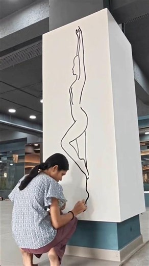 easy line art wall mural