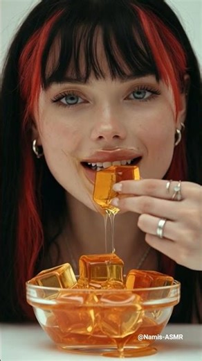 Trying Golden Honey Cubes🍯 🐝 #ai #aiasmr #relaxing #asmr #oddlysatisfying #viral #shorts #ytshorts