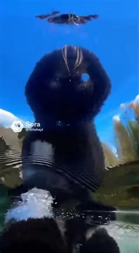 POV: Your dog is secretly an elite underwater agent 🐶🌊📱