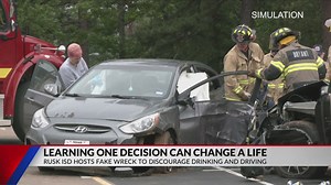 Rusk high school students learn the dangers of drunk driving through mock accident