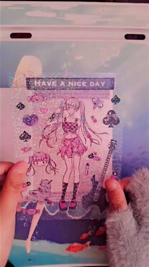 creative scrapbook page with Anime girl sticker 💕#journalideas