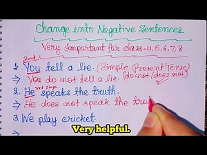 Change into Negative Sentences//English Grammar//Tense in English Grammar