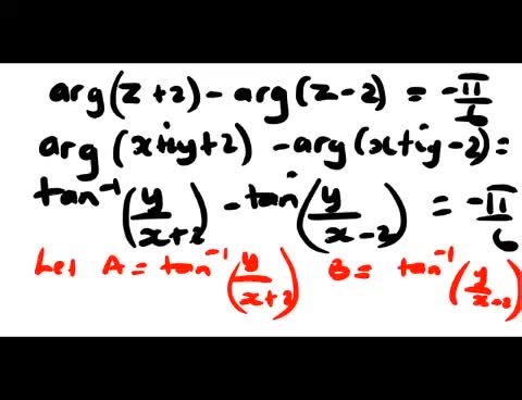 from argument to Cartesian equation, Loci