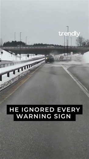 Swaying Trailer Loses Control and Slams Barrier on Highway