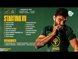 Springboks vs Japan | Squad Announced 2025