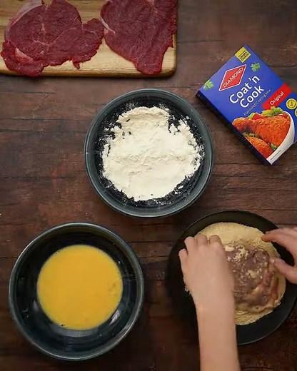 Crumbed Beef Schnitzel with Roasted Tomato & Capsicum Sauce