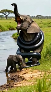 6.8K views · 33 reactions |  Giant Anaconda Attacks Mother Elephant — Kingkong & Tribal Hero Save Her | Rainbow after the storm | Facebook