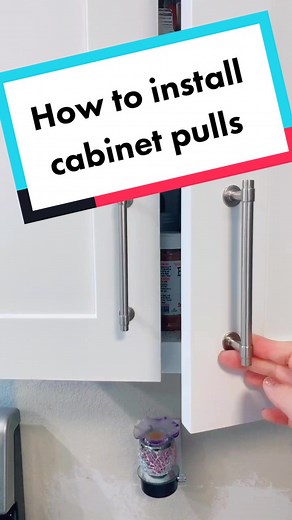 Installing cabinet hardware! #FYP #diy #DialItForward #ImJealous