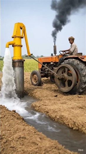 🔥 "No motor, no electricity! Desi jugaad of irrigation using tractor 🚜💧 | Farmer's amazing feat" ...