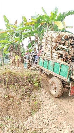 amazing diesel engine working mini power tiller trolley loddad risky road #shortvideo #shortsfeed