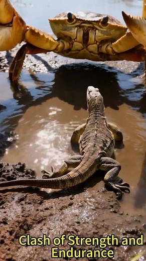 Clash of Strength and Endurance🦎Giant Lizard vs🦀Giant Crab Ultimate Showdown#giantlizard #giantcrab