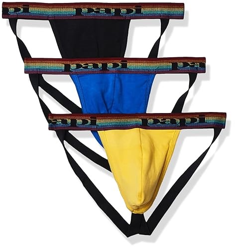 papi mens 3-pack Jockstrap, Athletic Supporter, Breathable Male Workout Underwear