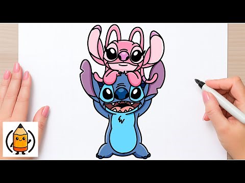 How To Draw ANGEL And STITCH | Step By Step Drawing Tutorial