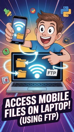 Arya Bandhu on Instagram: "Access your mobile files on your laptop instantly! 😱📱💻 Just one app + FTP magic! ⚡🔥"